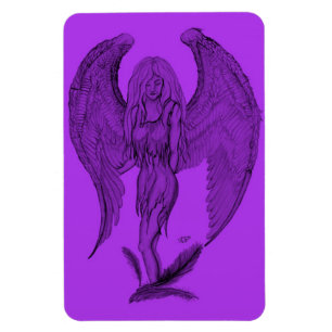 Angel - Black and purple Design Magnet