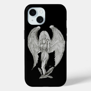 Angel - Black and white design iPhone 15 Case