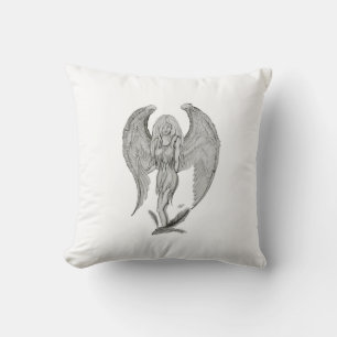 Angel, black and white design cushion