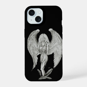 Angel - Black and White Design iPhone 15 Case