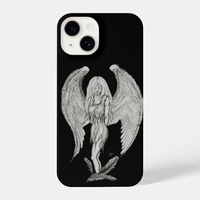 Angel - Black and White Design iPhone Case (Back)