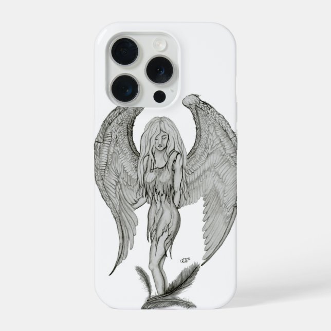 Angel - Black and White Design iPhone Case (Back)