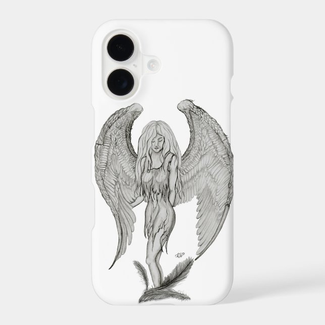 Angel - Black and White Design iPhone Case (Back)