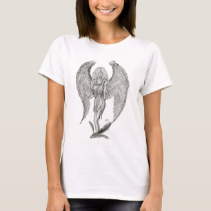 Angel , Black and White Design T-Shirt