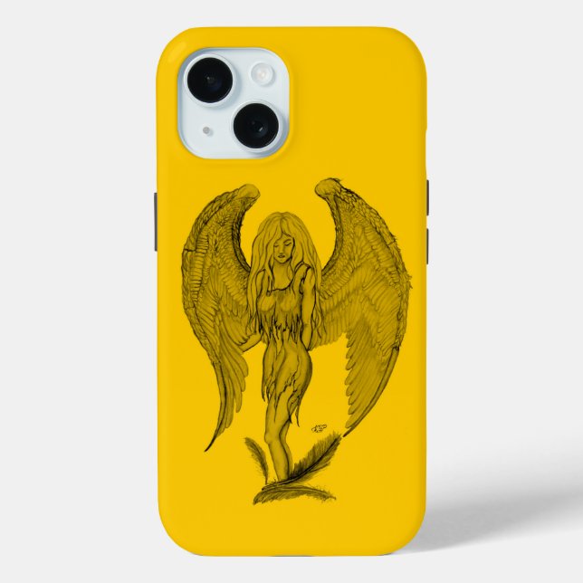 Angel - black and yellow design Case-Mate iPhone case (Back)