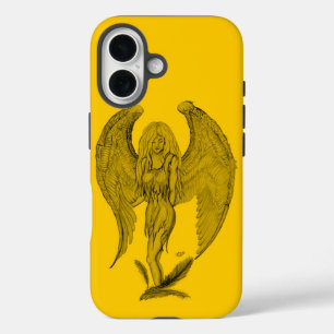 Angel - black and yellow design iPhone 16 case