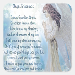 Angel Blessings Square Sticker