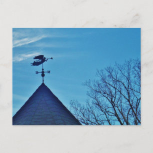 Angel BLOWING HORN WEATHER VANE Postcard