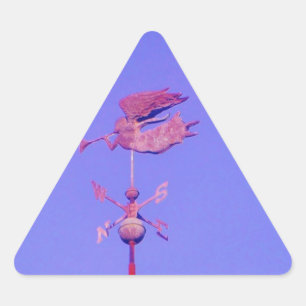 Angel BLOWING HORN WEATHER VANE Triangle Sticker