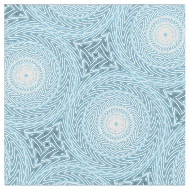Angel blue teal swirl pattern fabric (Close Up)