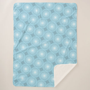 Angel blue teal swirl pattern sherpa blanket