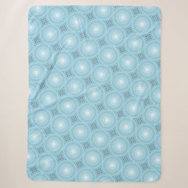 Angel blue teal swirl pattern sherpa blanket (Front)