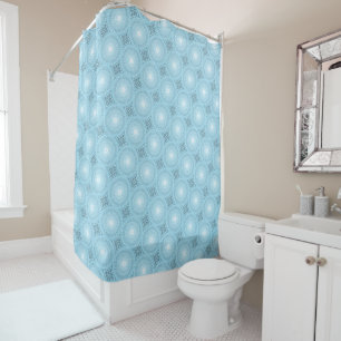 Angel blue teal swirl pattern shower curtain