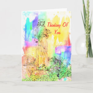 Angel Bouquet Thinking of You Thank You Card