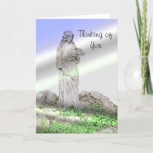 Angel Bouquet Thinking of You Thank You Card
