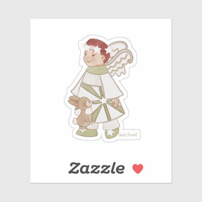 Angel Boy and Bunny Sticker (Sheet)