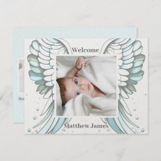 Angel boy birth announcement 