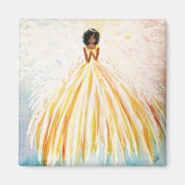 Angel Bright 2 Inch Square Magnet (Front)