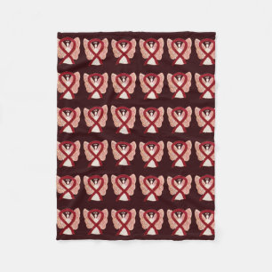 Angel Burgundy Awareness Ribbon Soft Blankets