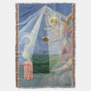 “Angel” by Mexican Artist Angel Zarraga Throw Blanket