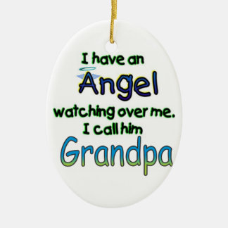 ANGEL CALLED GRANDPA CERAMIC ORNAMENT