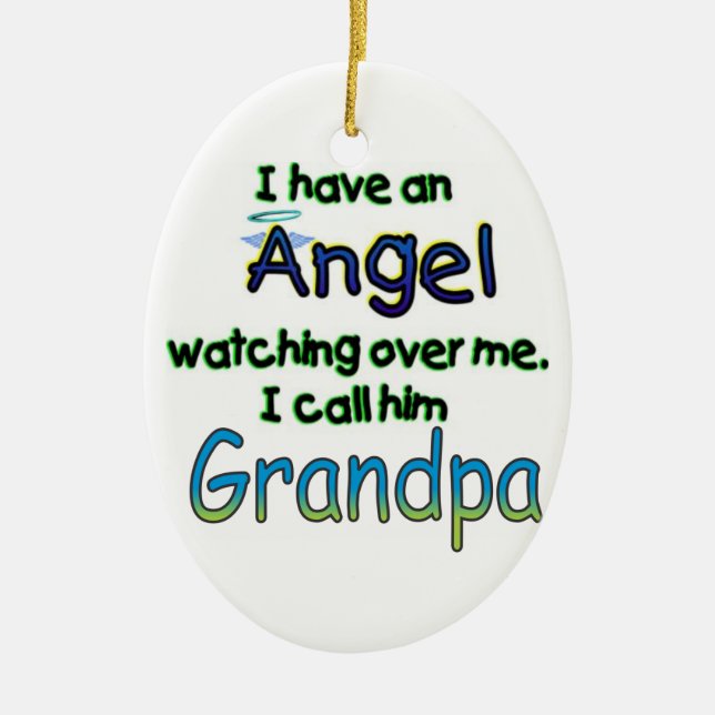 ANGEL CALLED GRANDPA CERAMIC ORNAMENT (Front)