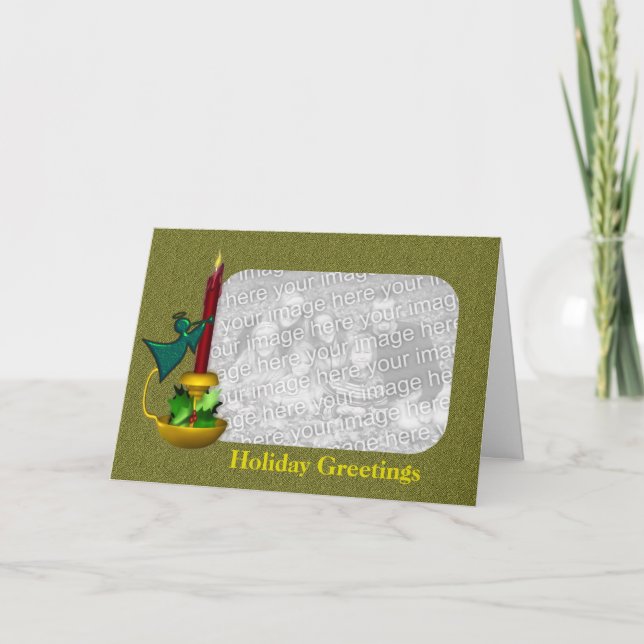 Angel Candle Christmas Holiday Photo Card (Front)