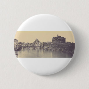 Angel castle and Vatican dome 6 Cm Round Badge