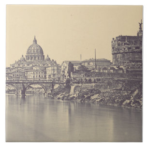 Angel castle and Vatican dome Ceramic Tile