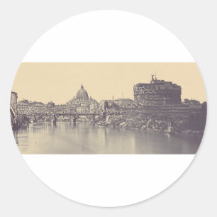 Angel castle and Vatican dome Classic Round Sticker