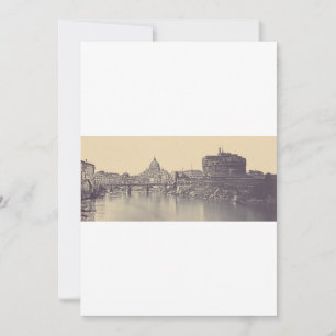 Angel castle and Vatican dome Holiday Card