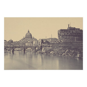 Angel castle and Vatican dome Poster