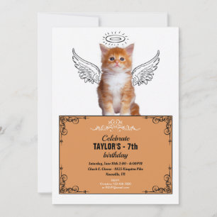 Angel Cat Angelic Invitation