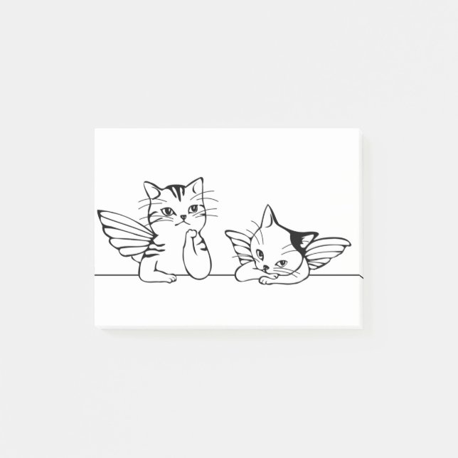 Angel Cat Boring Christmas Post-it Notes (Front)