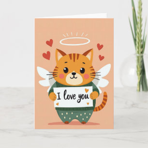 Angel Cat I Love You Card