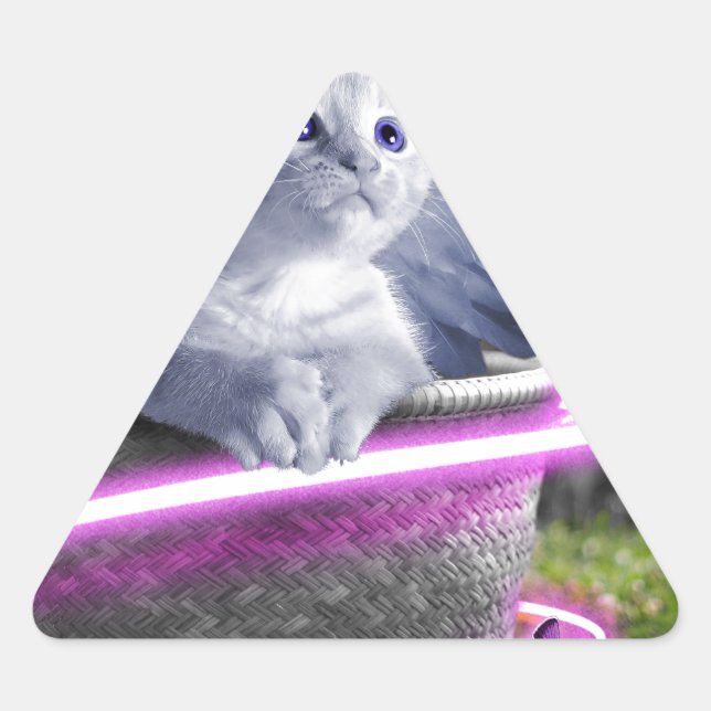angel cat triangle sticker (Front)
