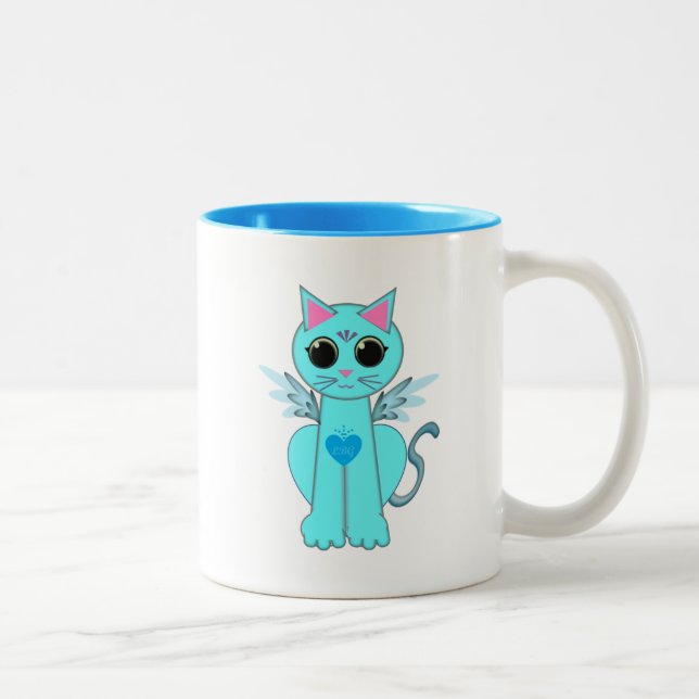 Angel cat Two-Tone coffee mug (Right)