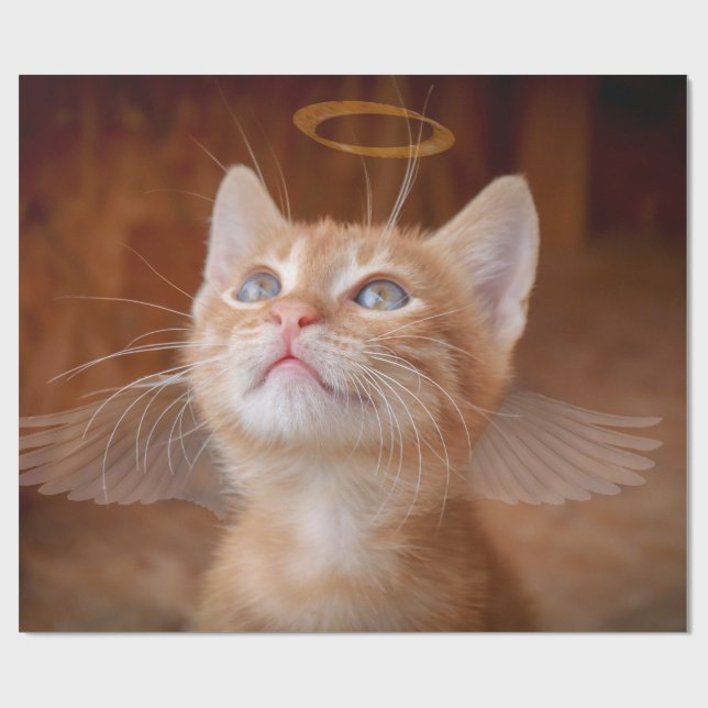 Angel Cat Wrapping Paper (Flat)