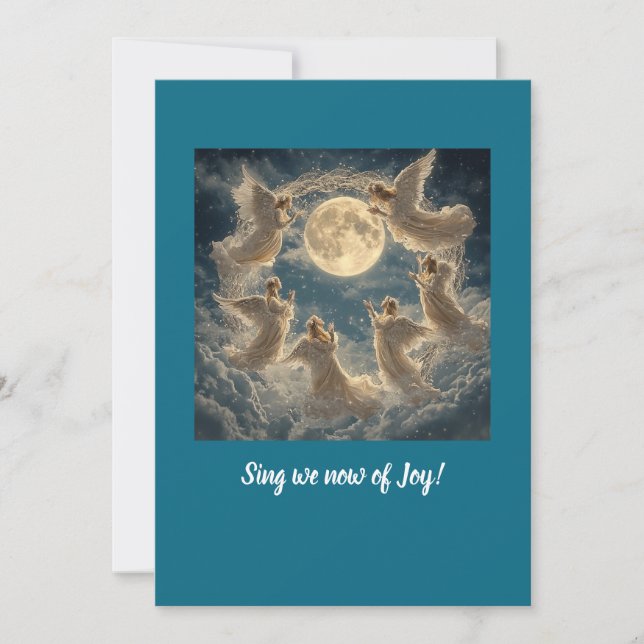 Angel Celestial Musicians Holiday Greeting Card (Front)