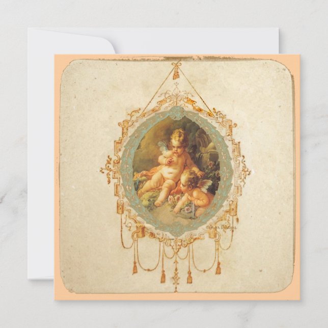 Angel Cherubs Invitation Save the Date Cards (Front)