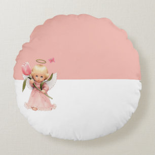 angel child round cushion