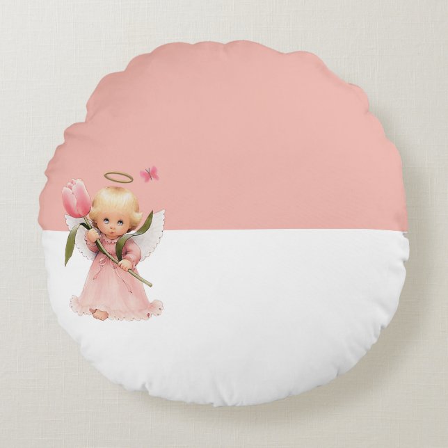 angel child round cushion (Front)