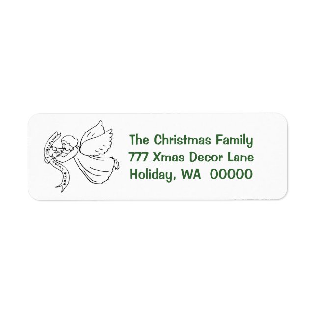 Angel Christmas Cards Envelope Self Addressed Return Address Label (Front)