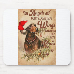 Angel Christmas Dachshunds Mouse Pad