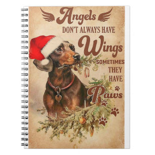 Angel Christmas Dachshunds Notebook