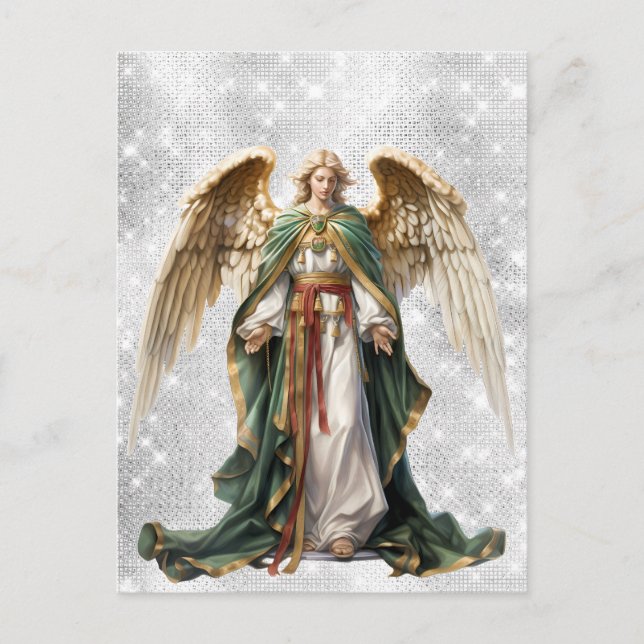 Angel Christmas Holiday Winter Watercolor Postcard (Front)