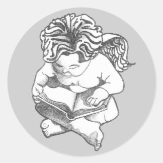 angel classic round sticker
