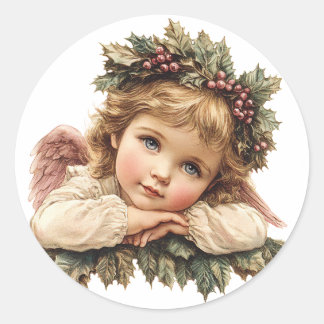 Angel Classic Round Sticker