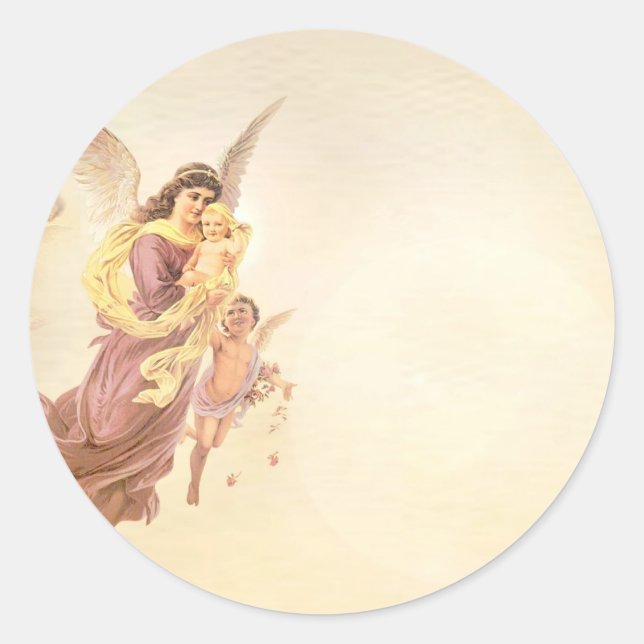 Angel Classic Round Sticker (Front)