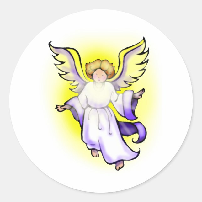 Angel Classic Round Sticker (Front)
